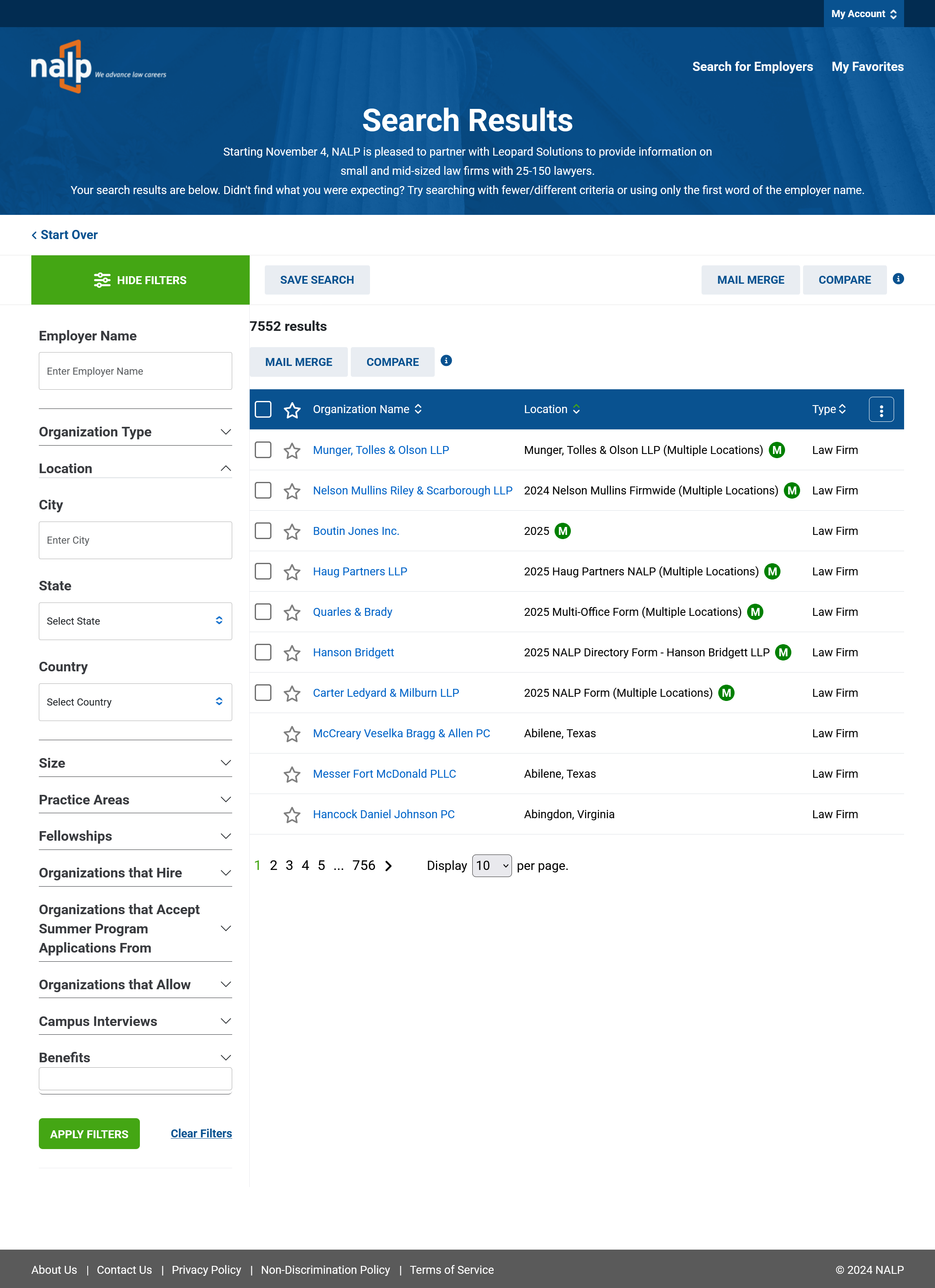 NDLE Search Results Screen - Built by Modern Signal, Web Development & Web Design