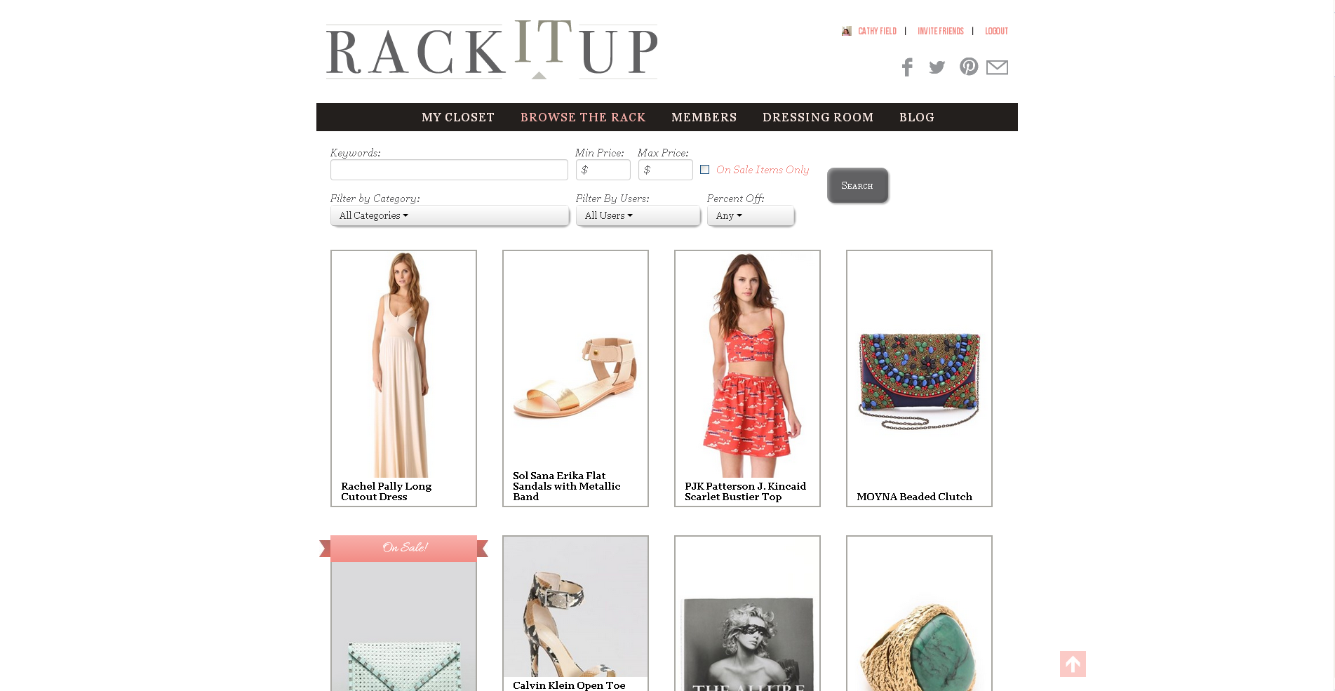 rackituponline.com - Browse the community clothing rack to build online dream closet.