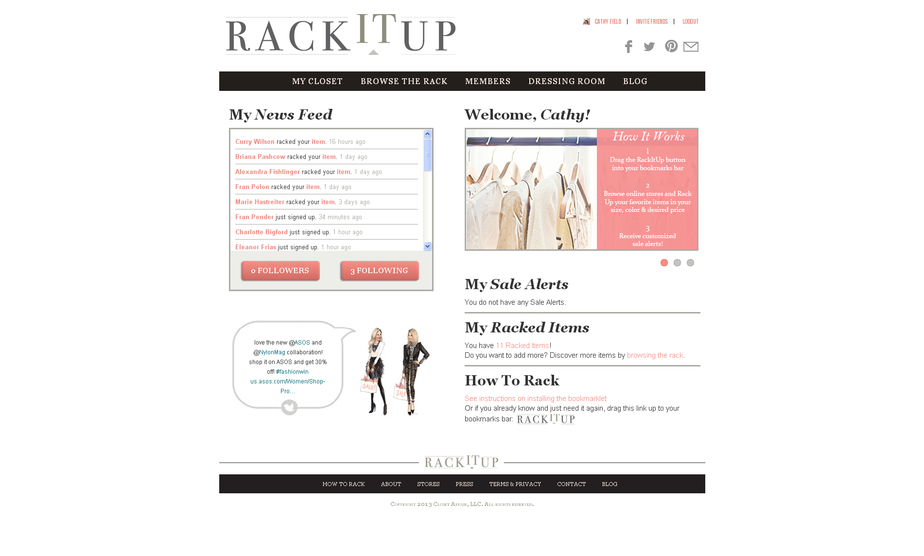 rackituponline.com - Online dream closets created through custom bookmarklet and community features.