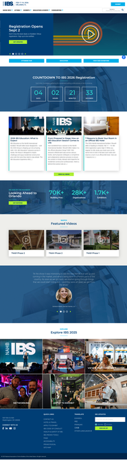 International Builders' Show website with exhibitor, education and show planner tools